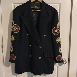 Vintage Escada Rare Collectible Clocks Blazer Jacket